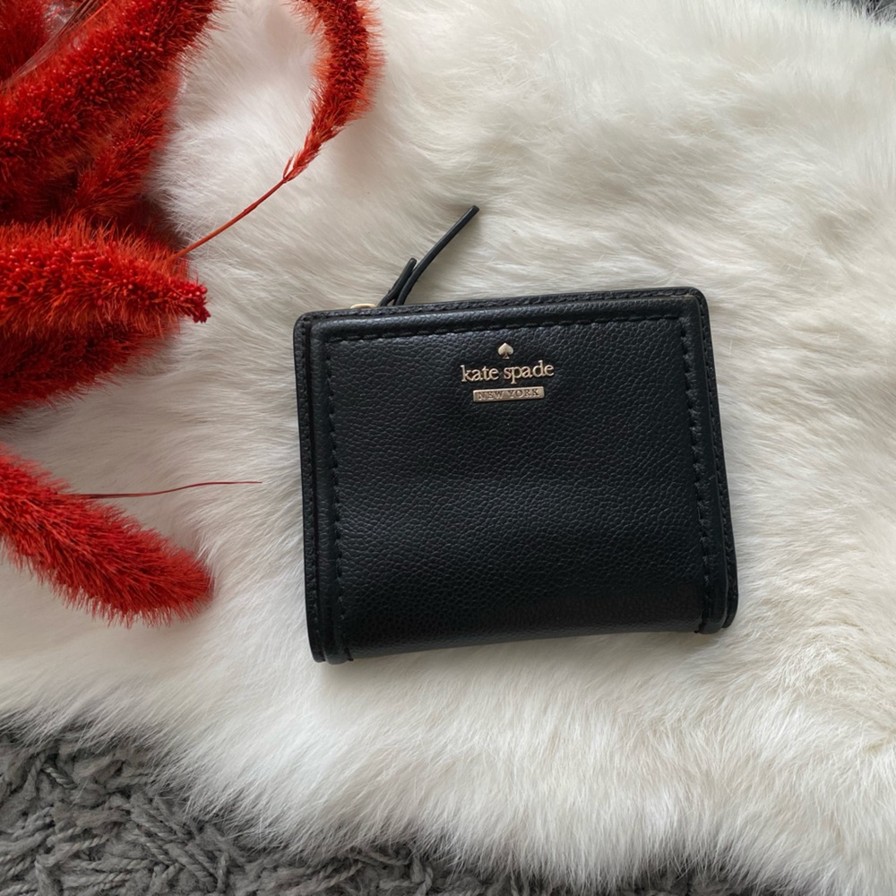 Kate Spade Black Leather Compact Wallet